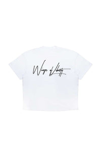 Signature T-Shirt - White - Wings Of Liberty Clothing