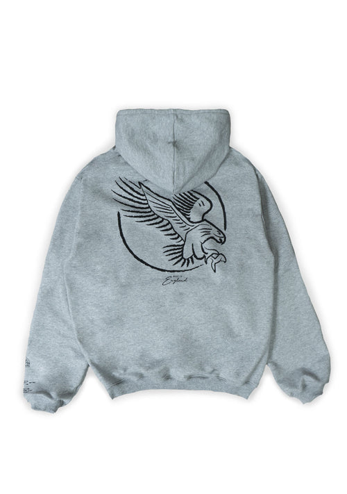 V2 Essential Logo Hoody Wolf Grey - Wings Of Liberty Clothing