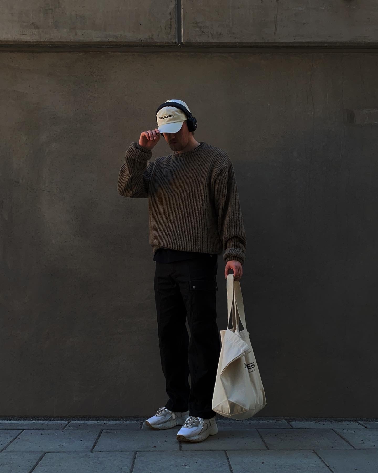 William Nordin styling the Aric Knit - Wings Of Liberty Clothing