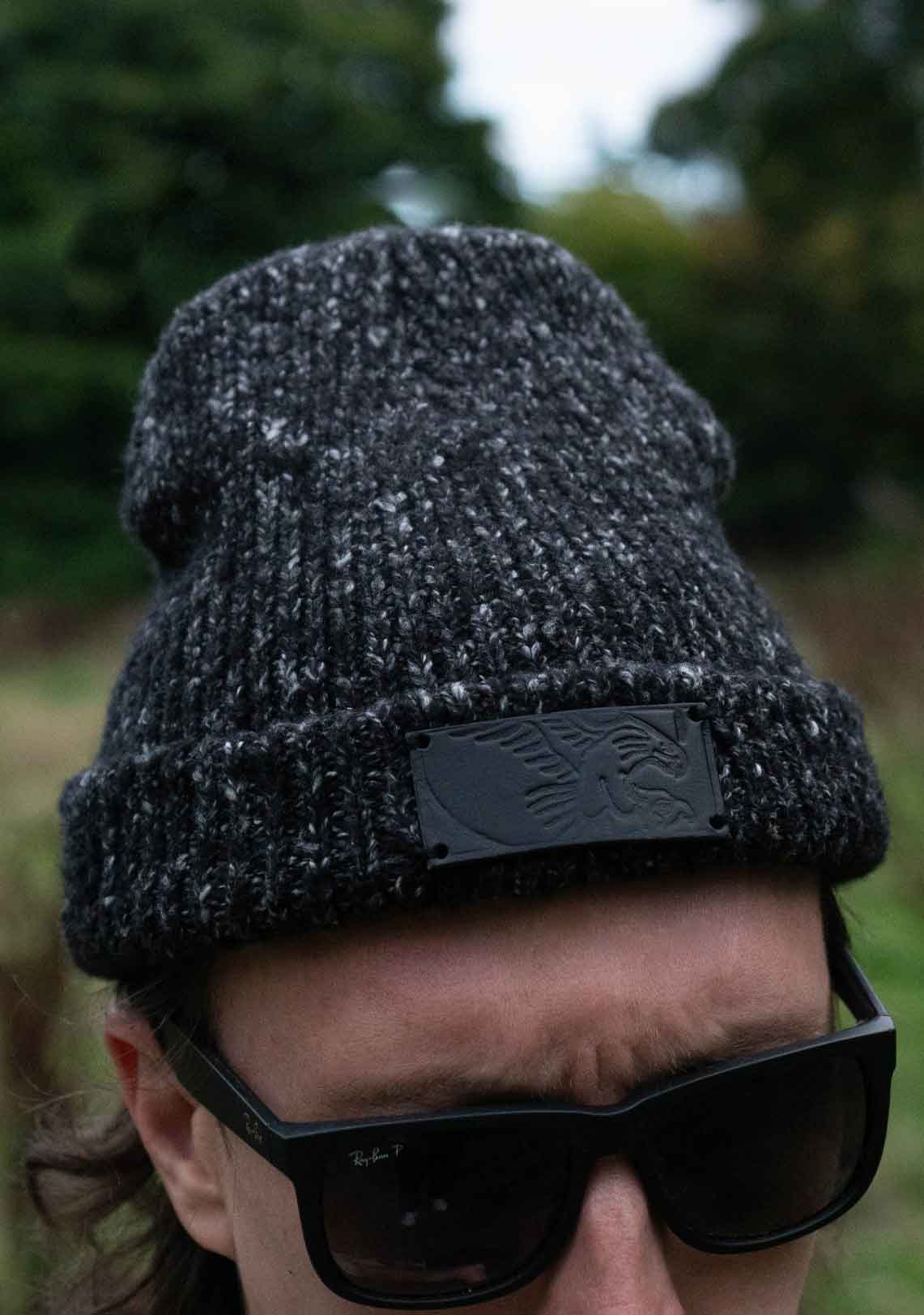 Heavy Knit Patch Beanie