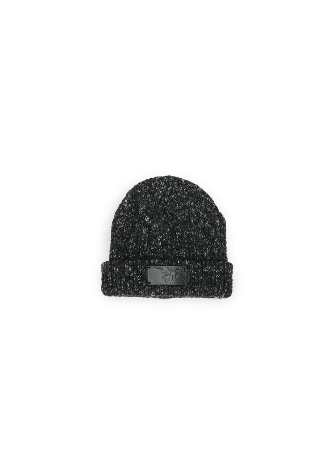 Heavy Knit Patch Beanie