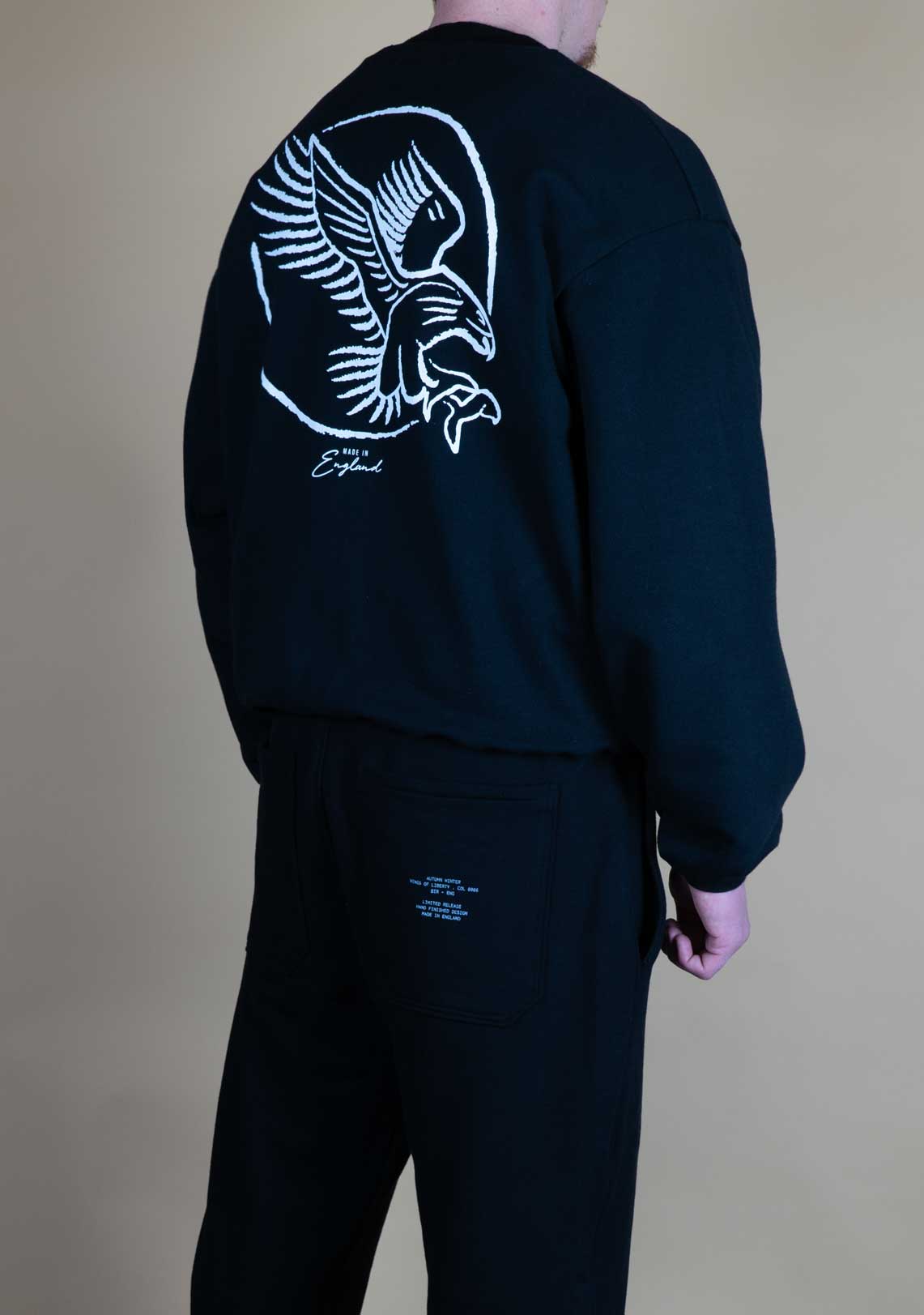 Essential Logo Sweatshirt Midnight Black - Wings Of Liberty Clothing