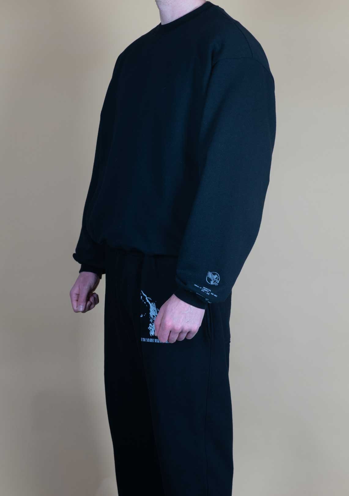 Essential Logo Sweatshirt Midnight Black - Wings Of Liberty Clothing