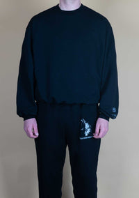 Essential Logo Sweatshirt Midnight Black - Wings Of Liberty Clothing