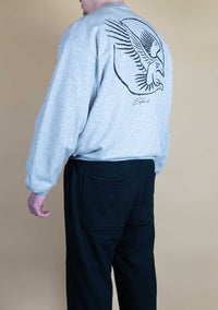 Essential Logo Sweatshirt Wolf Grey - Wings Of Liberty Clothing
