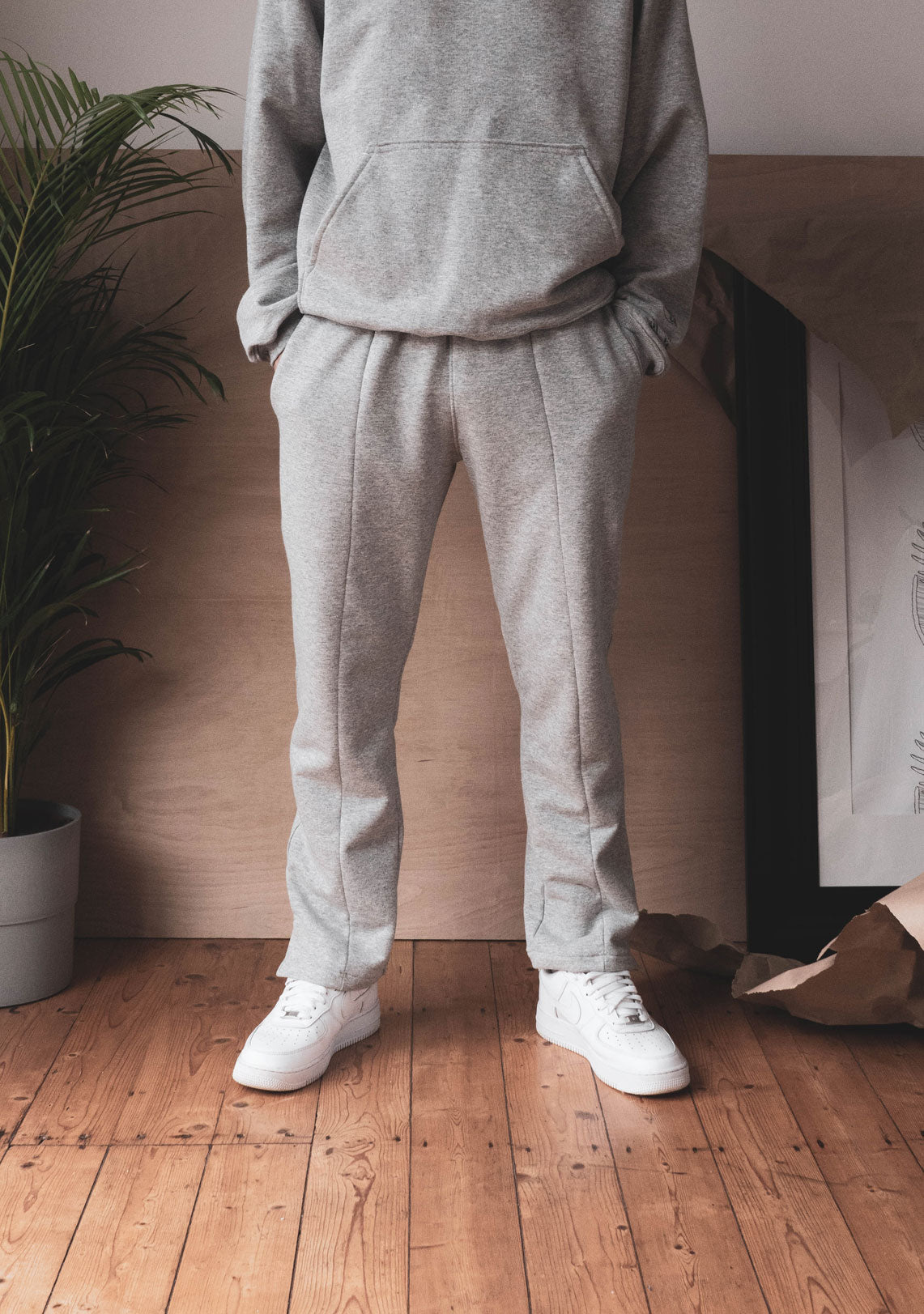 Essential Split hem Bottoms Wolf Grey - Wings Of Liberty Clothing