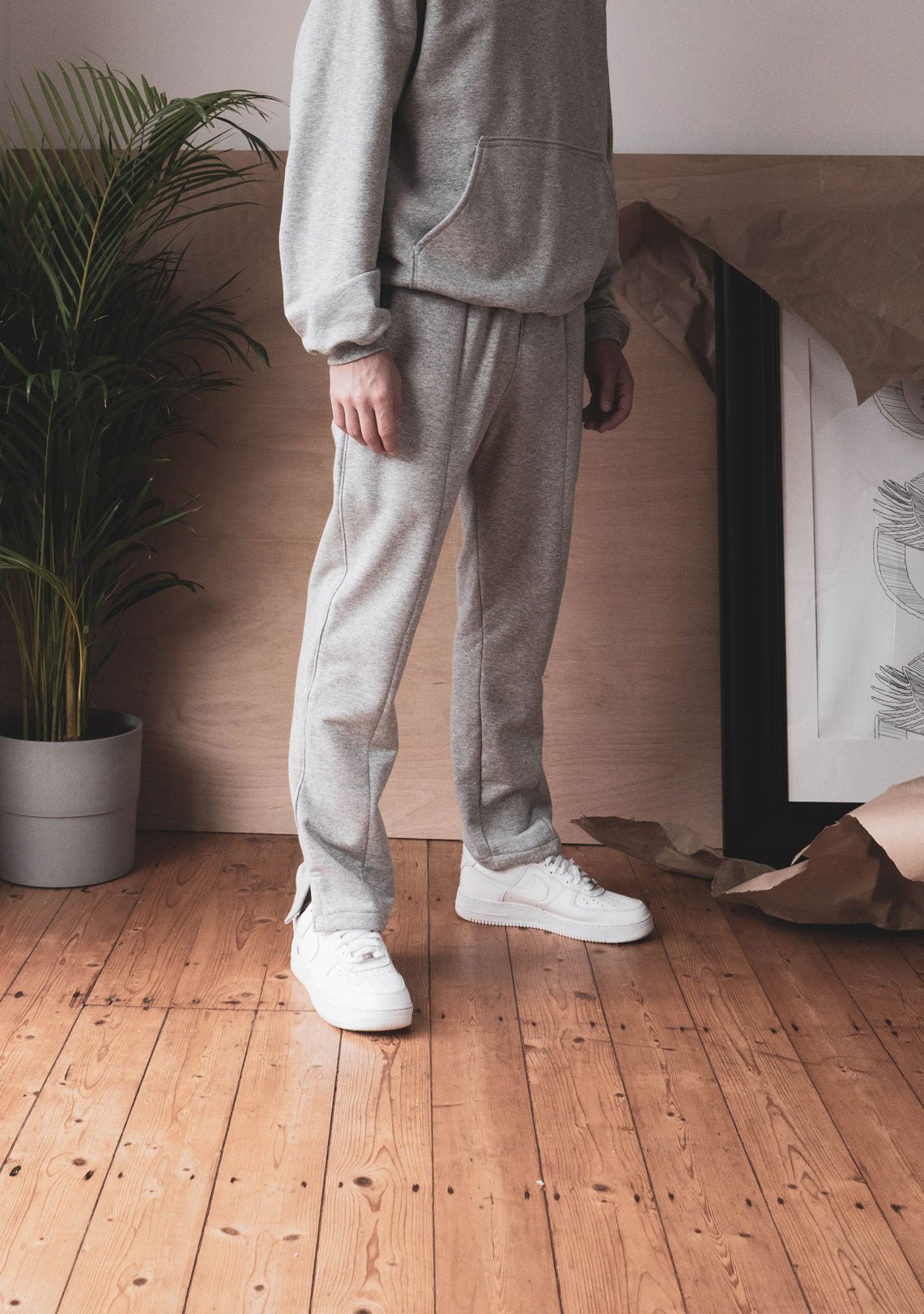 Essential Split hem Bottoms Wolf Grey - Wings Of Liberty Clothing