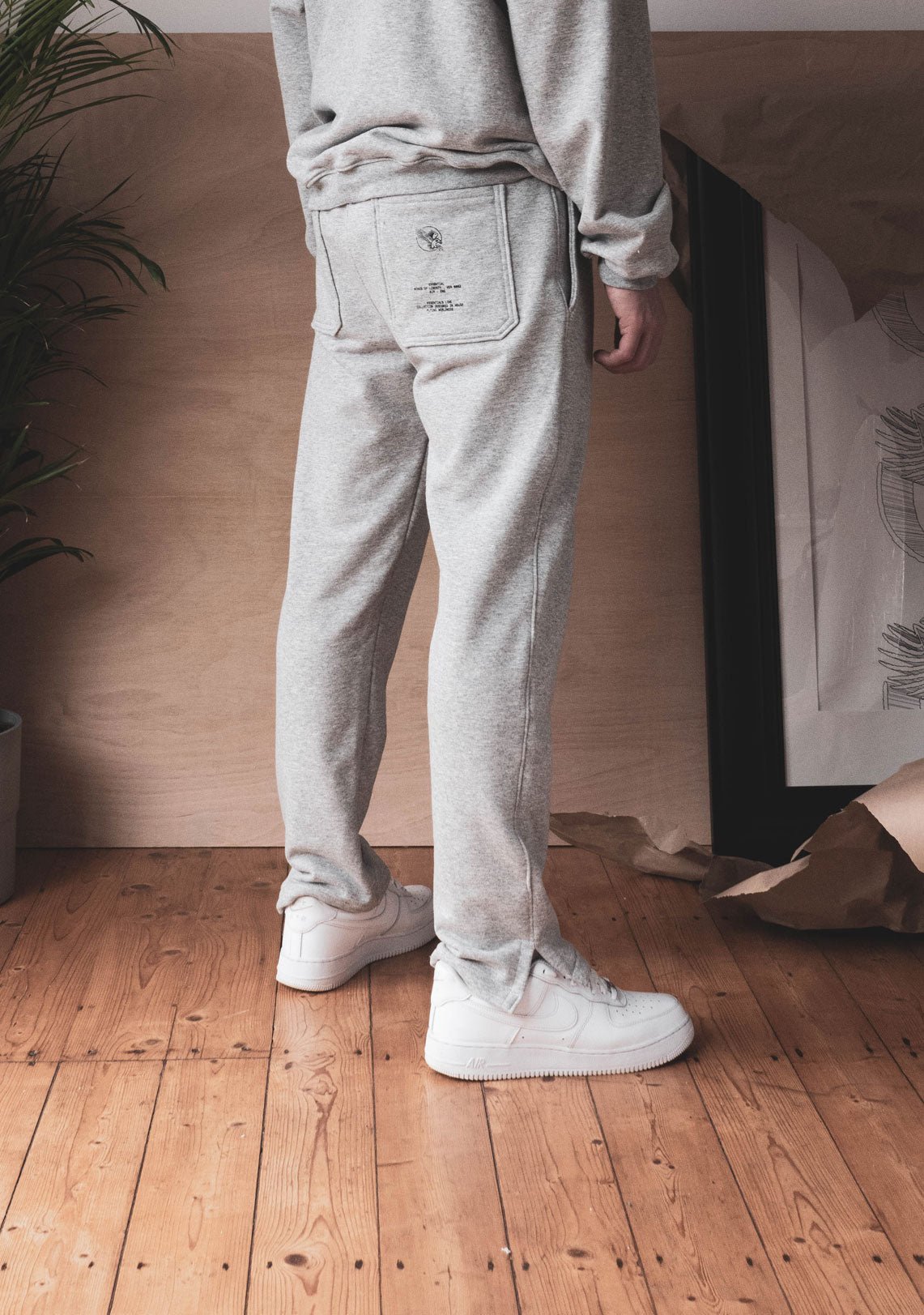 Essential Split hem Bottoms Wolf Grey - Wings Of Liberty Clothing