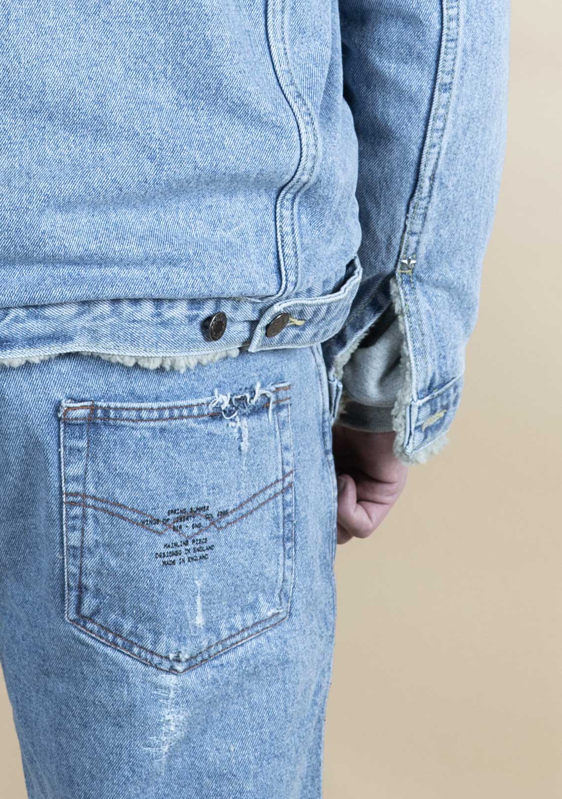 Shearling Denim 2024 Acid Wash Logo- LTD - Wings Of Liberty Clothing