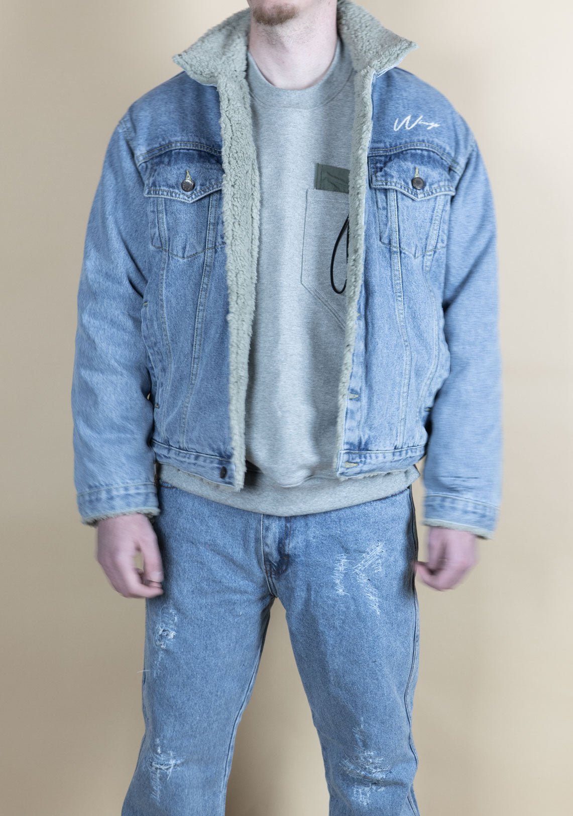 Shearling Denim 2024 Acid Wash Logo- LTD - Wings Of Liberty Clothing