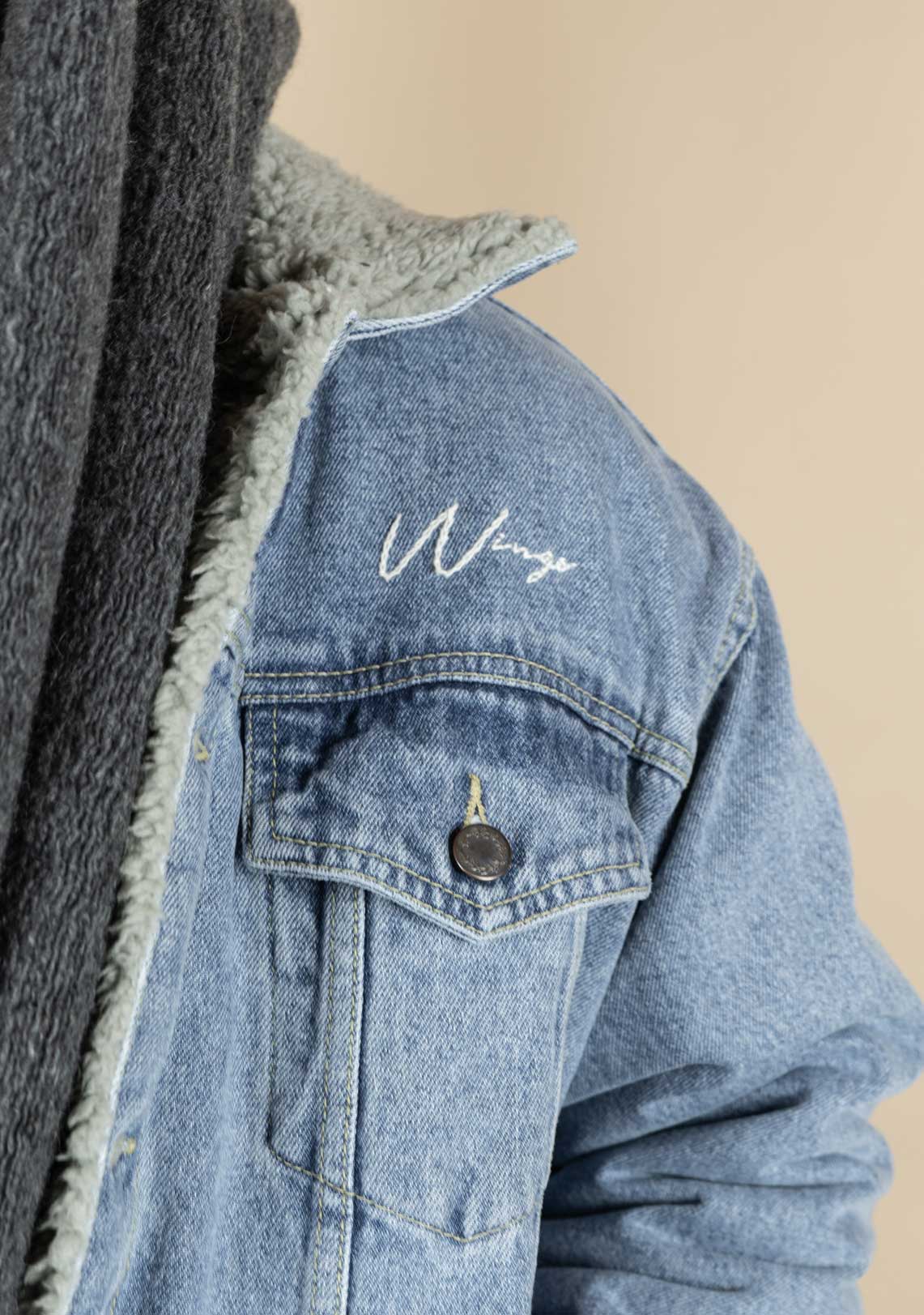 Shearling Denim 2024 Acid Wash Logo- LTD - Wings Of Liberty Clothing