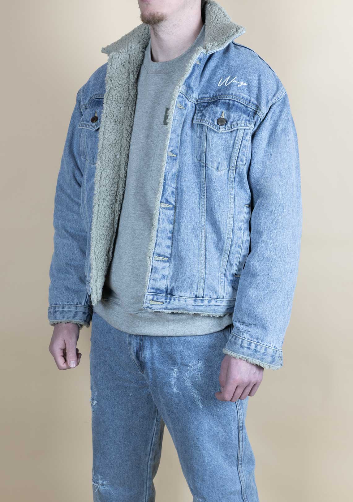 Shearling Denim 2024 Acid Wash Logo- LTD - Wings Of Liberty Clothing