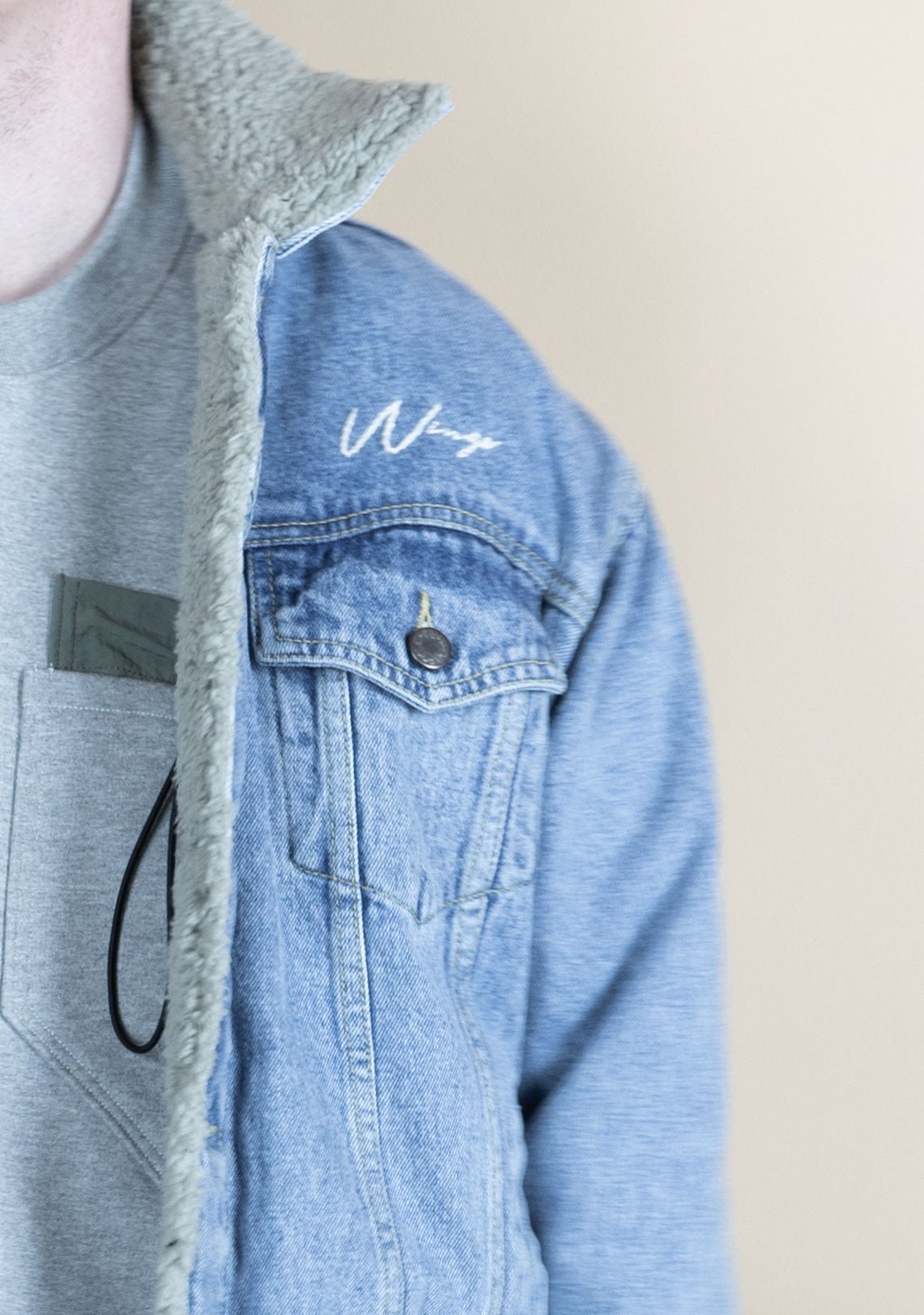 Shearling Denim 2024 Acid Wash Logo- LTD - Wings Of Liberty Clothing