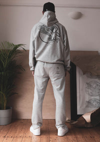 V2 Essential Logo Hoody Wolf Grey - Wings Of Liberty Clothing
