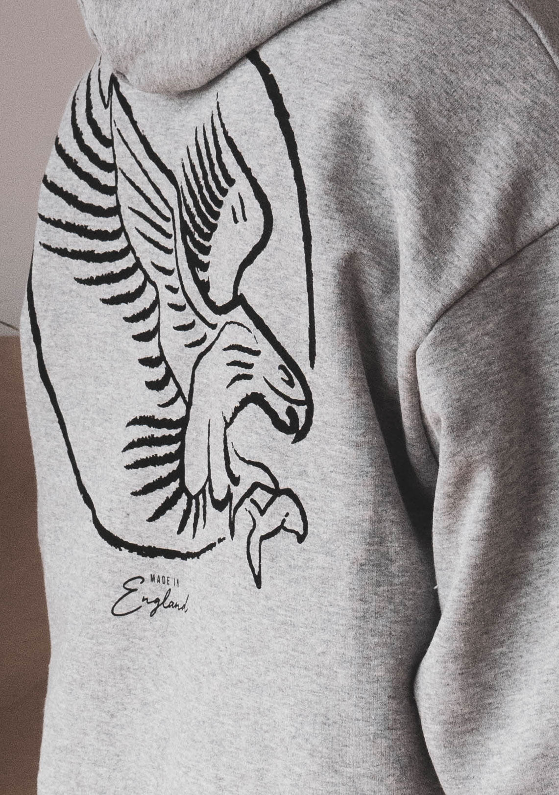 V2 Essential Logo Hoody Wolf Grey - Wings Of Liberty Clothing
