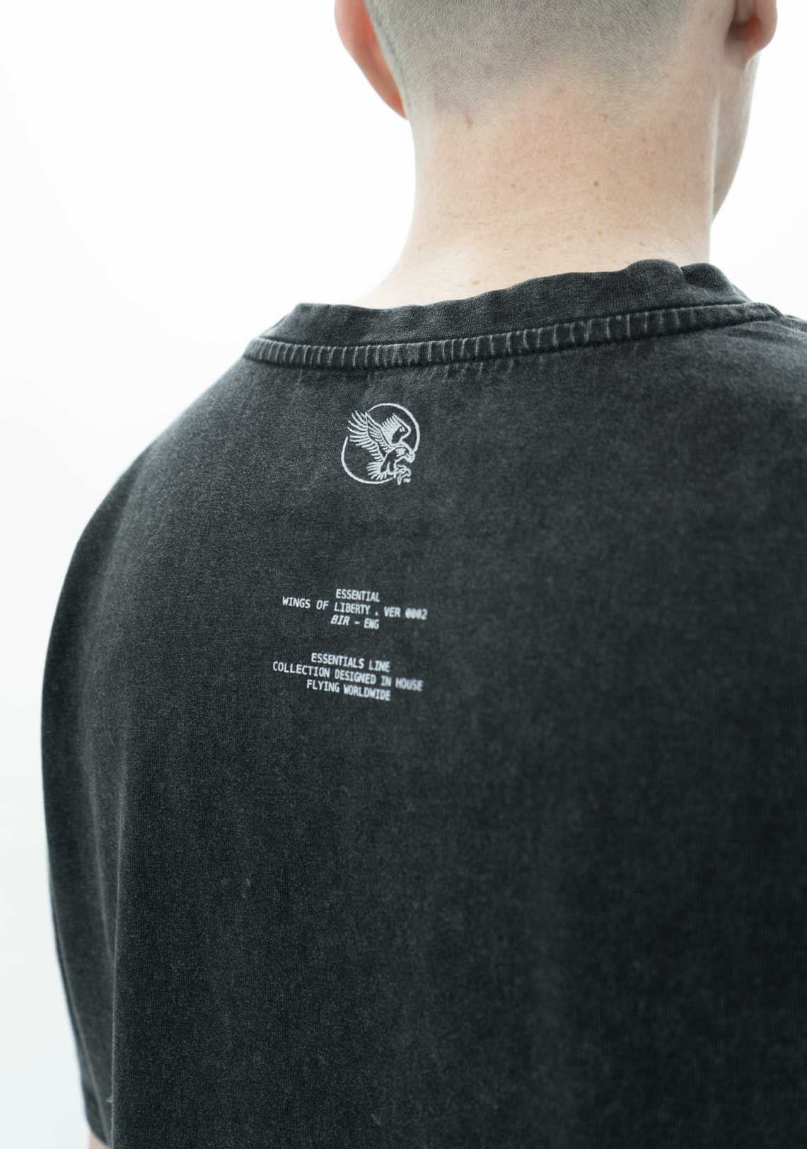Washed Black Essential T-Shirt - Wings Of Liberty Clothing